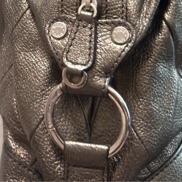 TOD’S Gunmetal Metallic Leather Lux 2 Manici Media Patchwork Bag - Picture 6 of 11